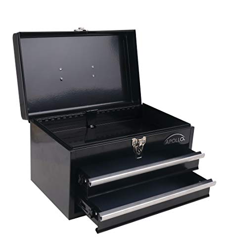 image for Apollo Tools APOLLO HAND & POWER TOOLS Black Metal Tool Box with Deep 