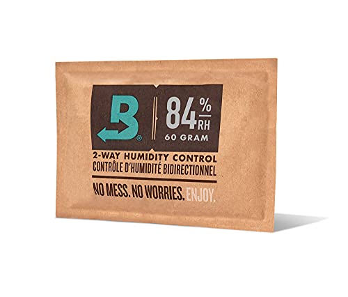 Boveda für Zigarren | 2-Wege-Feuchtigkeitskontrolle mit 84 % relativer Feuchtigkeit zum Einrichten eines Humidors | Größe 60 zur Verwendung für jeweils 25 Zigarren im Humidor | für die richtige Einrichtung eines Humidors aus Holz innerhalb von 14 Tagen | 1 Stück