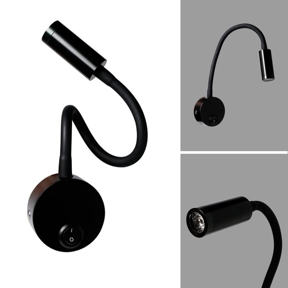 ULTECHNOVO Lámpara De Pared Led Flexible Para Lectura Con Cuello De Cisne Luz Led Para Cabecero De Cama Diseño Vintage Industrial Para Dormitorio Sala De Estar 15.74X2.44X1.10 Pulgadas