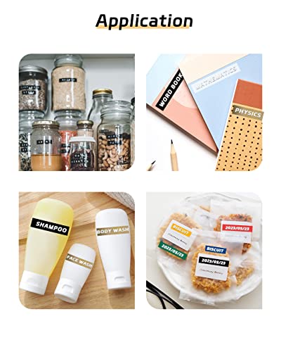 3D Prägegerät Etiketten - 3/8 (9mm) Kompatibel mit Vixic Omega S, Phomemo E975, DYMO Omega, DYMO Junior, Goknu, Aken Omega S, Prägegerät E975 Prägeband, 3D Kunststoff-Etiketten, 3 Packung (Schwarz)