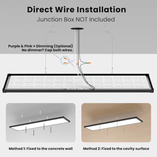 Image of AIKVSXER 48Pack 1x4 LED Flat Panel Light, 6500LM Ultra-Bright, 30-50W Black