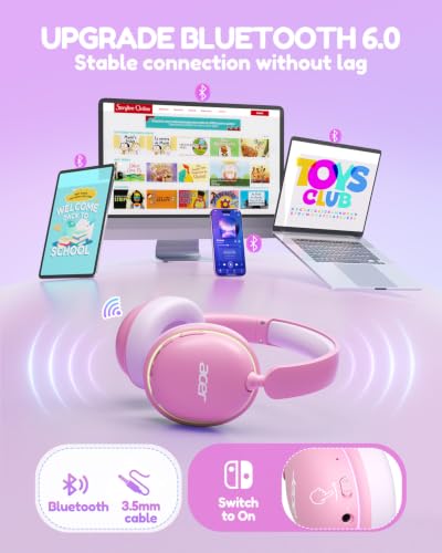 Acer OHR727 Kids Bluetooth Headphones Travel, Over‑Ear Comfort Design - image 7