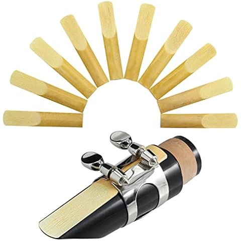 SUEWIO Bb Clarinet Traditional Reeds, Strength 2.5, 10 Pack with Portable Case Cover
