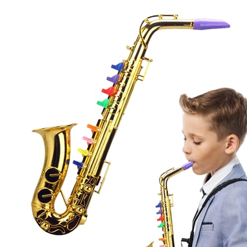 Instrumentos musicales Toy de saxofón - Juguete de saxofón para niños de dibujos animados Jugar | Instrumento musical divertido para niños pequeños, juguete educativo de música doméstica para guarderí