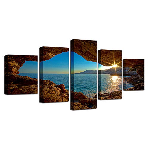Image sur Verre et Toile de Qualité Supérieure Motif Soleil Grotte