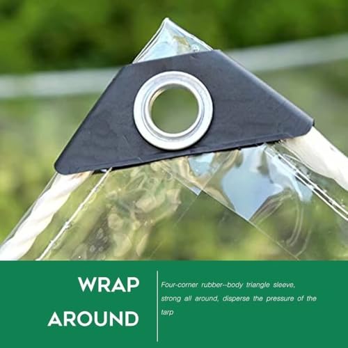 Bâche transparente en PVC imperméable pour terrasse | 1,1x2,9m