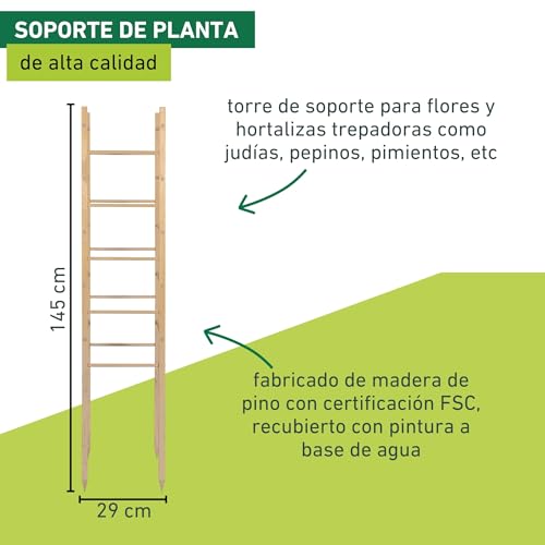Juego de trepa de madera Windhager de pino para soporte de plantas en jardín 4