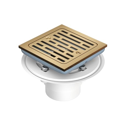 4 Inch Tile-in Square Champagne Bronze Shower Drain Replace Delta Shower Drain Shower Floor Drain Champagne Gold Lifetime Free Replacement