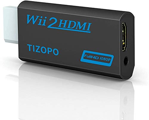 Wii to HDMI Converter,Wii to HDMI Adapter,Output Video Audio Wii to HDMI 1080P&3,5mm Audio Jack&HDMI Output Compatible with Wii, Wii U, HDTV, Supports All Wii Display Modes 720P,NTSC