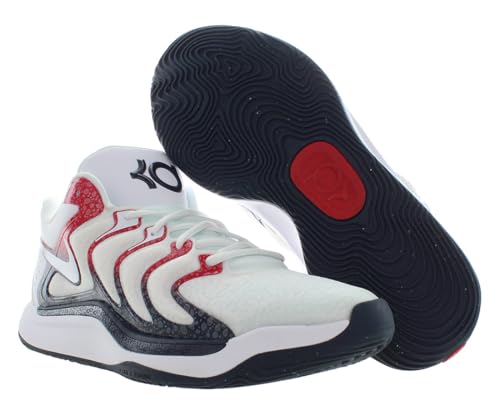 NIKE KD17 Basketball Shoes (FJ9487-101, White/University Red/Obsidian) Size 10