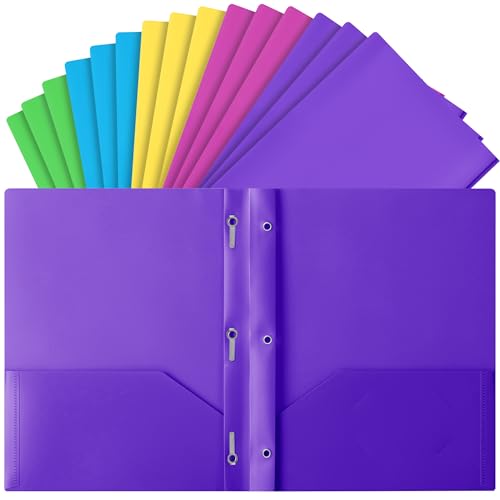 Mr. Pen- Plastic Folders with Pockets and Prongs, 15 Pack, Letter Size by Mr. Pen - Used condition - US$10.27
