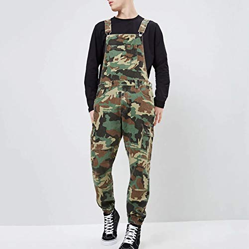 Uomo Moda Slim Camouflage Denim Tuta Tattica