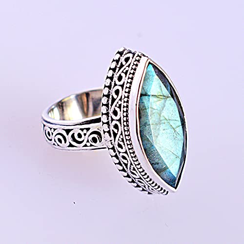 Labradorite plata de ley 925 marquise-shape jewellery mujer unisex fina 4