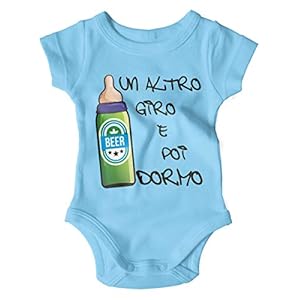 STAMPATEK Body Neonato Divertente Birra e poi Dormo Bodino Manica Corta Idea Regalo Nascita Tutina Neonato Bimbo Bimba