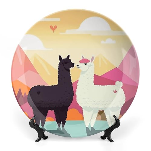 Plato decorativo de porcelana Alpacas in Love 6 pulg miniatura 1