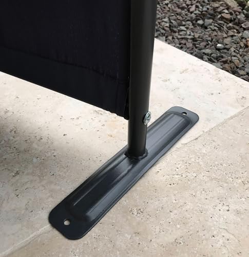QUICK STAR Paravent 3 Teilig 170 x 165 cm Schwarz - Garten & Balkon Sichtschutz Stellwand Innen & Außen - Raumteiler Trennwand Faltbar Blickdicht & Wetterfest