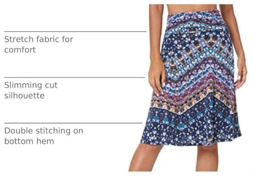 Image of Urban CoCo Women's Ruched High Waist Knee Length Jersey A-Line Stretchy Flared Casual Skirt