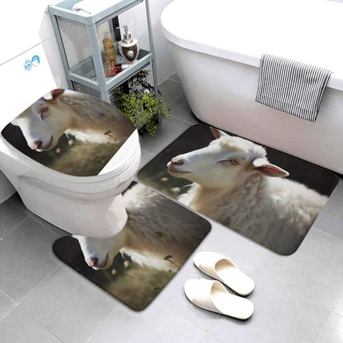 Tapis de bain microfibre absorbant ensemble 3 pièces contour et WC