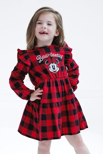 Disney Minnie Mouse Girls Flannel Dress Toddler to Big Kid Sizes (2T - 12)2