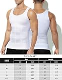 Casey Kevin Tank top kompresyjny męski wyszczuplający bielizna męska elastyczna fitness wyszczuplający brzuch podkoszulek modelujący, A1-biały, XXL