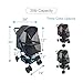 PETS TUFF 22” Buddy Buggies Foldable Pet Stroller - Shock Absorbing Frame with Storage - Machine Washable Fabric - Durable Mesh & UV Protected Retractable Canopy - Cat & Dog Stroller Up to 30lb