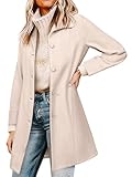 Simplee Womens Coat Fall Winter Long Jackets Single Breasted Lapel Collar Trench Coat (Apricot M)