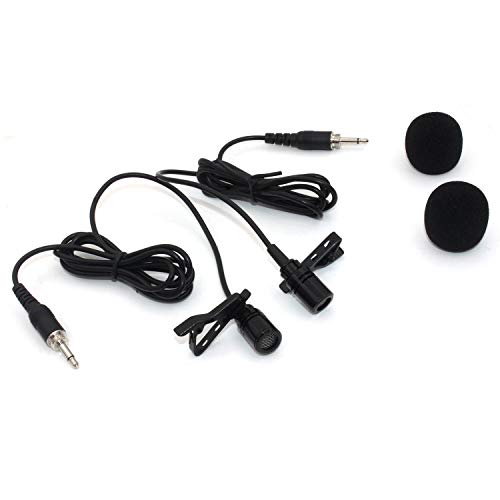 Zramo Metal 3.5Mm Mono Screw Hands-Free Lavalier Microphone W/Outside Screw Connector For Sennheiser Wireless Transmitter- Noise Cancelling Condenser Mic, Clear Voice (2X Lapel Microphone) #TOP3