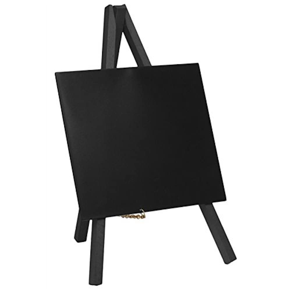 Genware NEV-MNI-BL-KR Mini Chalkboard Easel, 24 cm x 11.5 cm, Black (Pack of 3)