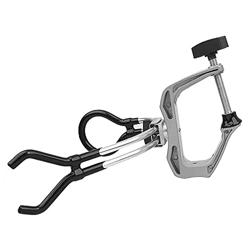 HiUmi Heavy Duty Boat Marine Aluminium Alloy Fishing Rod Pole Stand Bracket Support Holder Adjustable Clamp Fishing Tackle Tool (Aluminum, 2Pack)