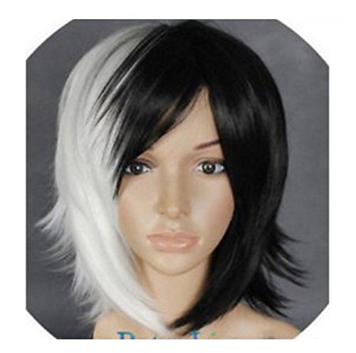 Meditative Rose Anime Danganronpa - Monokuma Black White Cosplay Party Wig