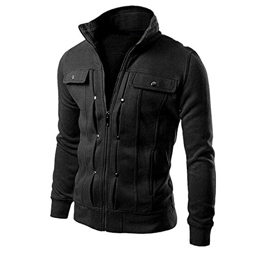 QWERD Herren Sweatshirt Sweatjacke Langarmshirt Stehkragen Zip Oversized Männer Sweatshirt-Jacke Trainingsjacke Sportjacke ohne Kapuze Pullover Jacke Cardigan mit Reißverschluss Große Größe M-4XL Cover