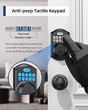 TEEHO Keyless Entry Door Lock - Keypad Door Lock with Handle