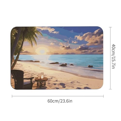 Tapis absorbant l'eau en diatomée imprimé plage romantique 60x39 - 4