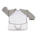 Luxja Baby Waterproof Sleeved Bib, Long Sleeve Bib for Toddler (6-24 Months), Gray Chevron