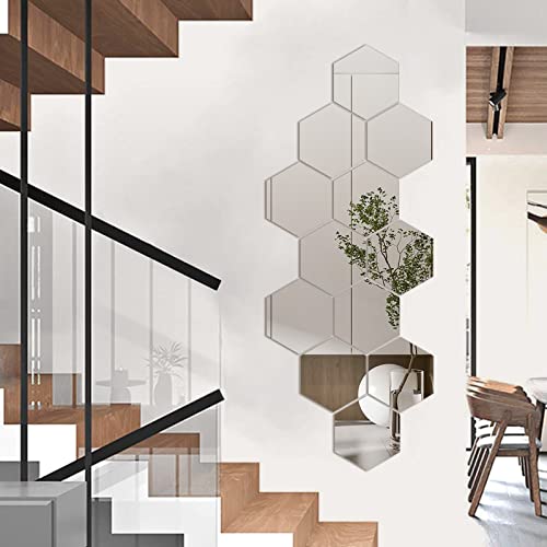 10-Pieces-Hexagonal-Mirror-Wall-Mirror-Glass-Mirror-Mirrors-Decor-for-Home-Bedroom-Living-Room