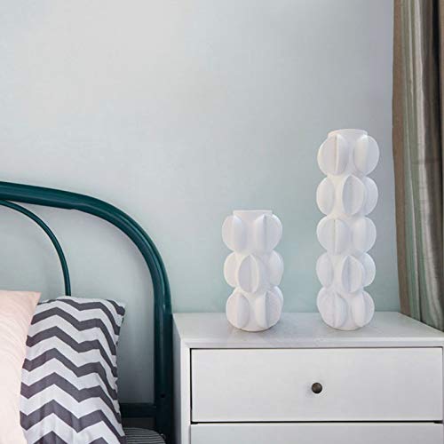 Zwart-witte Hars Vaas Thuis Woonkamer Studeerkamer Kantoor Tv Aanrecht Vaas Spiraal Gedroogde Bloem Simulatie Bloem Decoratieve Vaas 48x15x15cm, 30x15x15cm, 2 Stuks - Afbeelding 5