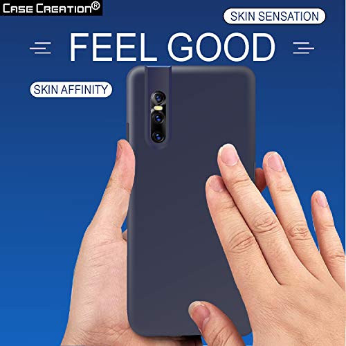 Image of Case Creation Luxurious OG Series for Vivo V15 Pro Case Cover,Anti-Dirty Slim Case Frosted Matte Cute Candy TPU Raised Bezel (Splash of Color) Back Cover for Vivo V15 Pro -Navy Blue