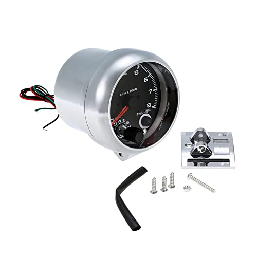 CIADAZ Luz de fundo de 7 cores de led 3,75'' carro universal preto medidor de tacômetro azul luz I