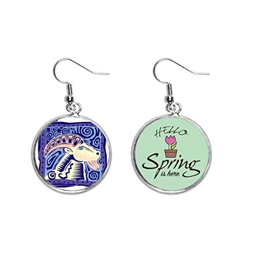 Pendientes de Aries con colgante de cultura mexicana el regalo de primavera
