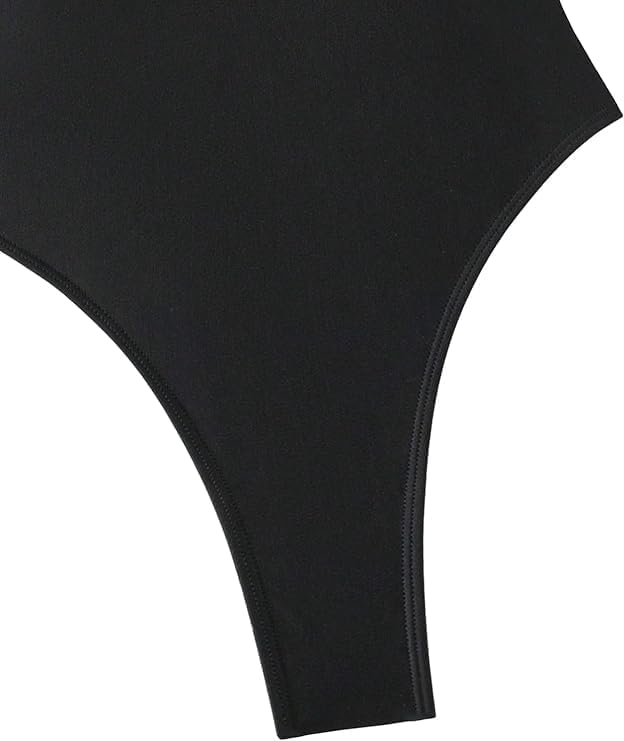 Image of Foxiny Sexy Backless Cheeky High Cut Leg Thong V Neck One Piece Swimsuit