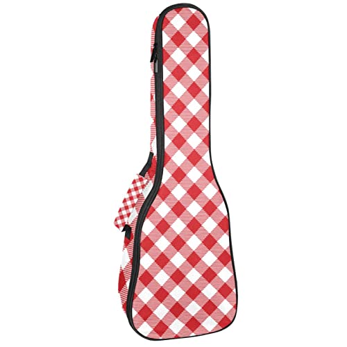 Sac pour ukulélé ténor de 60,9 cm et housse imperméable motif carreaux