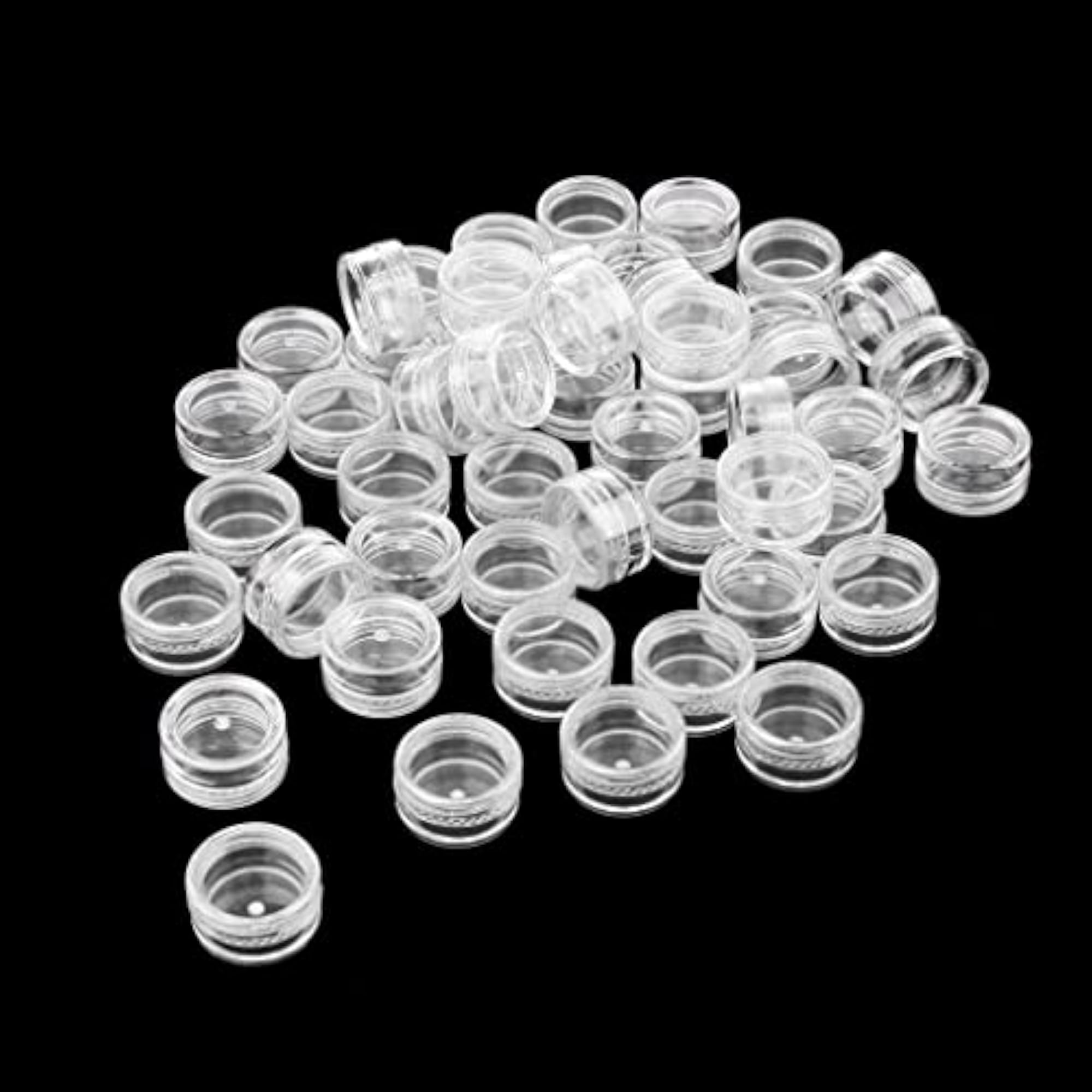 50pcs Empty Round Makeup Jar Pot Travel Cream Container Case Clear