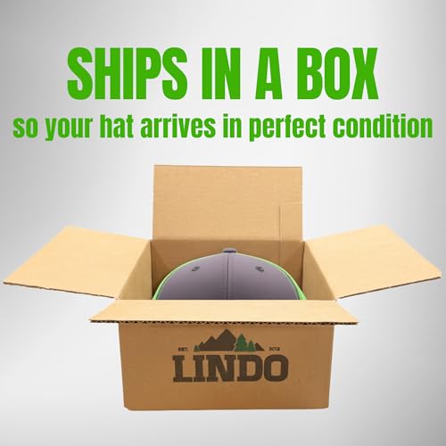 Image of LINDO Trucker Hat [ Great Outdoors Design ] for Men and Women: Mid Profile Cap with Breathable Mesh Back and Adjustable Snap