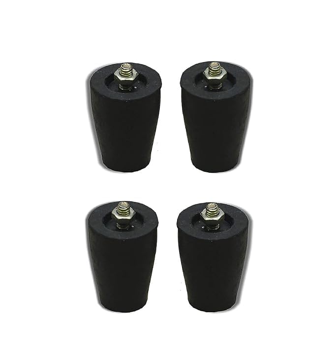 New Trend Rubber Gas Stove Legs – Set of 4 Black Anti-Slip Feet with Inner Stainless Steel Nut & Bolt | Durable Support Stands for LPG Stoves & Kitchen Appliances