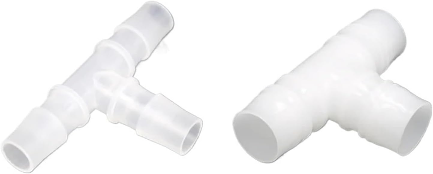 5~50pcs Tee Type Connector Adapter ID 3.2~25mm Garden Lawn Irrigation System Parts Pipe Tube Hose Water Joints(Milky White-10mm,50pcs)