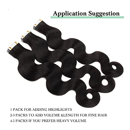 Lovrio Body Wave Tape In Hair Extensions Human Hair Black Women 20Pcs Hair 20 Inch Tape In Extensions 50Gram 20Pcs Tape Ins For Black Women Human Hair #TOP5