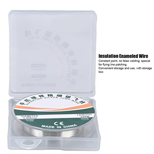 Ultrafeiner Silber-Überbrückungsdraht, Ultrafein, 200 M Länge, 0,009 Mm Durchmesser, Isolierter, Emaillierter Draht, Hochfest, Ultrafeiner, Ultrafeiner Silber-Überbrückungsdraht Für Die Reparatur von