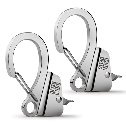 IRONDELIC 2PCS Stainless Steel Boat Anchor Hook, Quick Release Knotless Anchor System for 3/8''- 5/8'' Boat Anchor Rope, Fit for Small Boat Pontoon Kayah, Easy to Use, Holds 9000 lbs