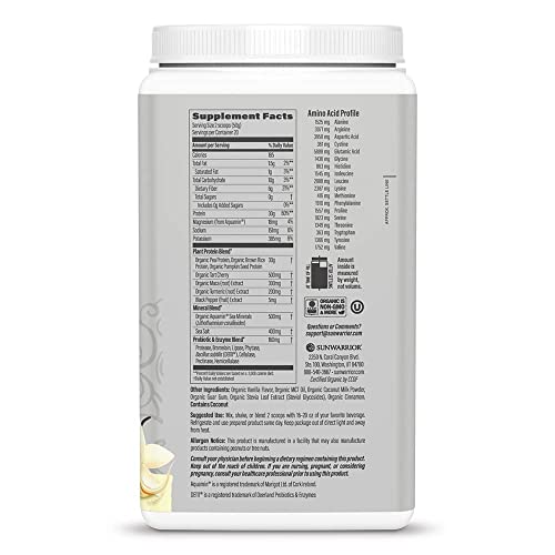 Sunwarrior Vegan Active Protein Powder High Performance Sugar Free Plant Based Protein Powder Post Workout Recovery Drink for Athletes