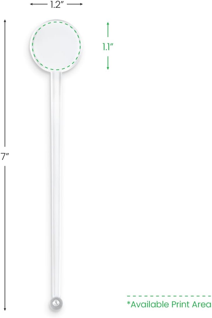 7" Custom Clear Drink Stirrer – Personalized Swizzle Sticks for Weddings, Parties, Bars, and Cocktails – Plastic – 50 Pack